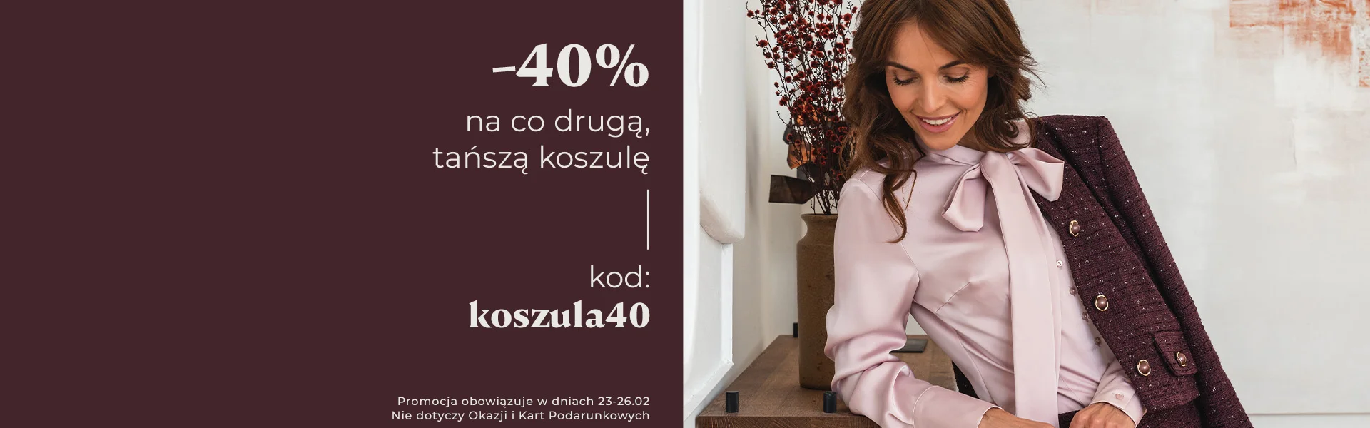 -40% na co drugą, tańszą koszulę kod: KOSZULA40