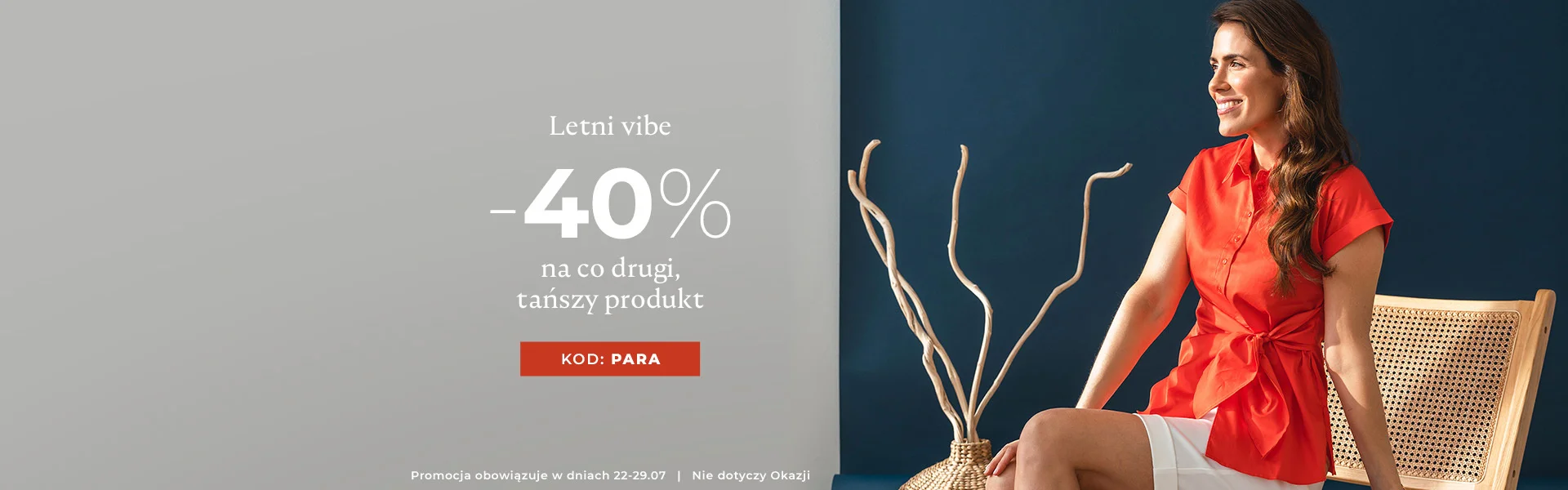 -40%  na co drugi, tańszy produkt kod: PARA Promocja nie dotyczy Okazji