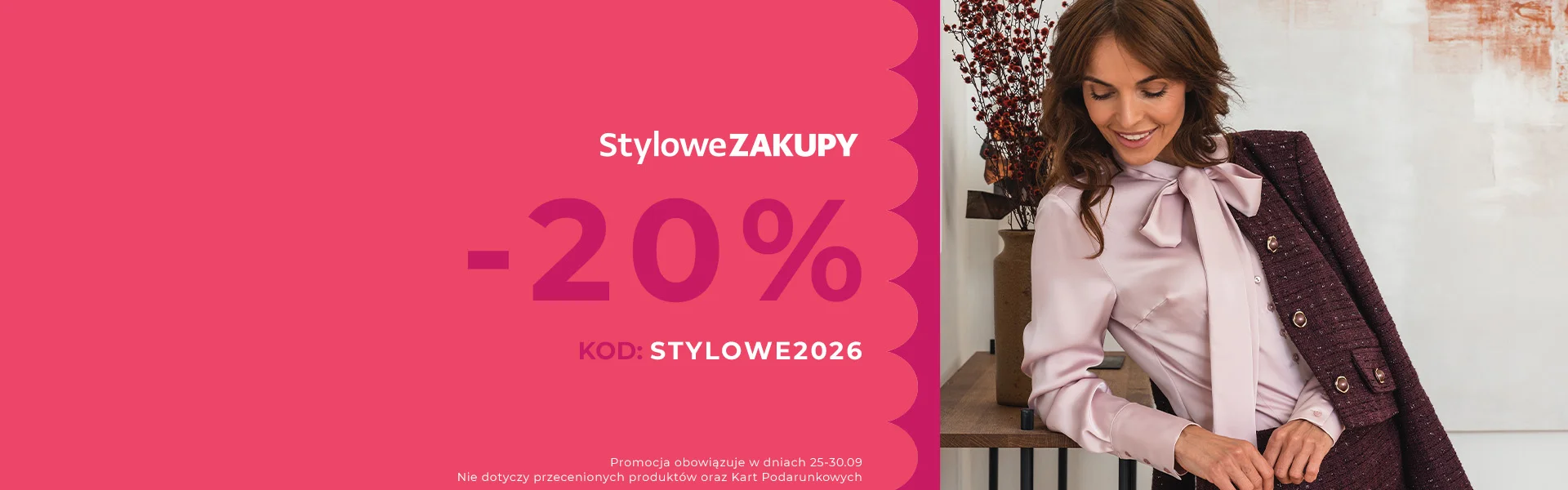 STYLOWE ZAKUPY -20% na wszystko  kod: STYLOWE2026 Promocja nie dotyczy przecenionych produkt&oacute;w oraz Kart Podarunkowych
