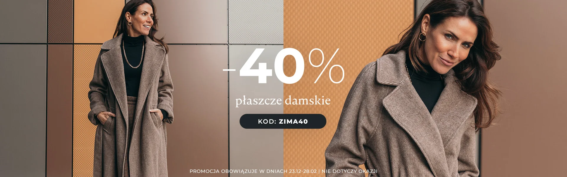 Promocja na płaszcze -40%, kod: ZIMA40