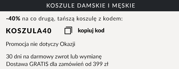 -40% na drugą, tańszą koszulę