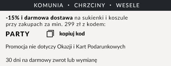 -15% i darmowa dostawa na sukienki i koszule kod: PARTY *przy zakupach za min. 299 zł