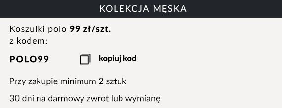 Koszulki polo 99 zł/szt Kod: POLO99 Przy zakupie minimum 2 sztuk