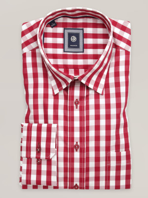 Klasyczna koszula w czerwono-białą kratę