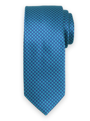 Niebieski krawat w kurzą stopkę