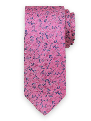 Różowy krawat w kolorowe kwiaty