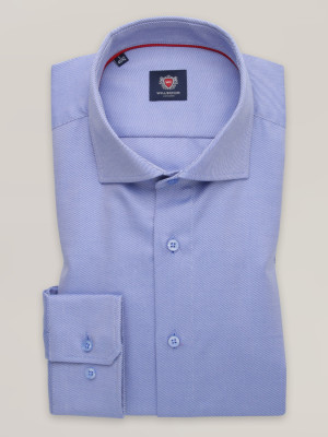Niebieska klasyczna koszula w delikatny prążek