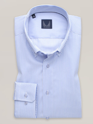 Taliowana koszula w niebieskie i białe paski