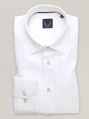 Biała taliowana koszula typu jersey