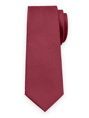 Klasyczny bordowy krawat o gładkiej fakturze