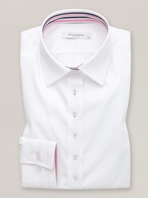 Biała bluzka z różowymi kontrastami