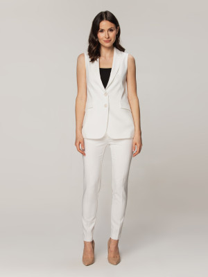 Biały komplet - kamizelka i spodnie
