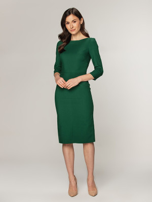 Elegancka zielona dopasowana sukienka