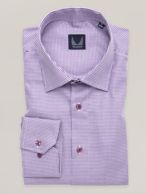 Klasyczna, fioletowa koszula w pepitkę