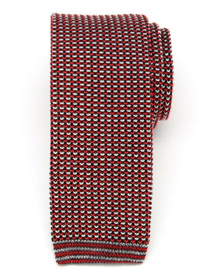 Czerwono-czarny tkany krawat