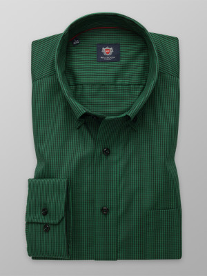 Zielona taliowana koszula w kratkę