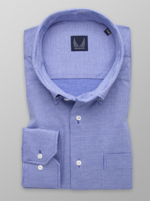 Niebieska klasyczna koszula w pepitkę