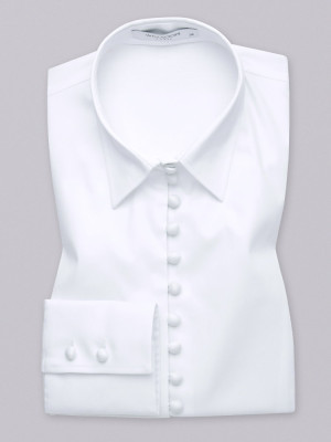 Biała bluzka z powlekanymi guzikami