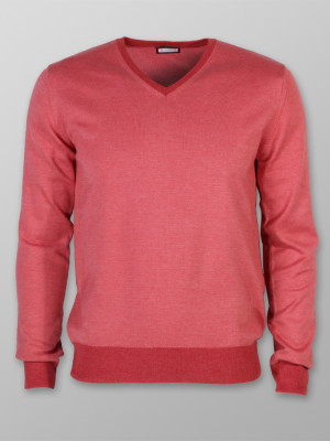 Koralowy sweter męski (rozmiary 3XL - 5XL)