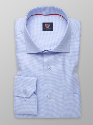 Błękitna klasyczna koszula w pepitkę 