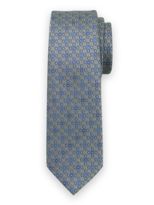 Wąski szary krawat w kontrasty
