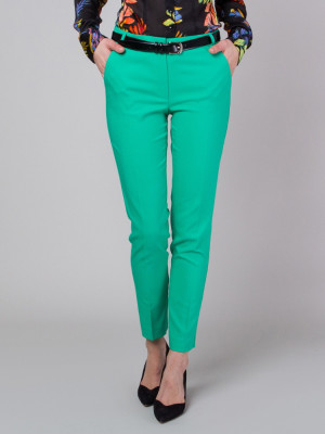 Zielone klasyczne spodnie garniturowe