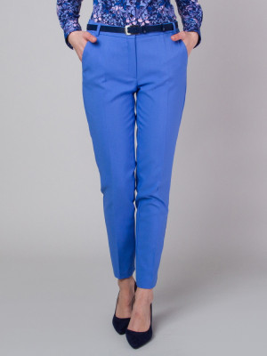 Niebieskie klasyczne spodnie garniturowe
