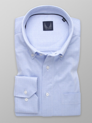 Jasnobłękitna klasyczna koszula w jodełkę