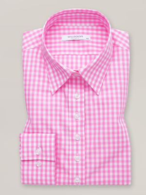 Bluzka w różową kratkę gingham