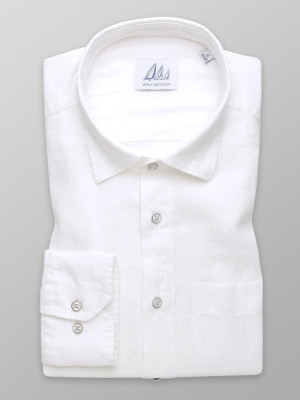 Biała klasyczna koszula z wiskozy i lnu naturalnego