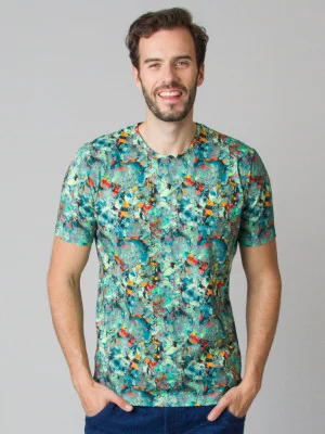 Niebiesko-zielony t-shirt