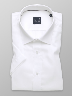 Biała taliowana koszula w prążek