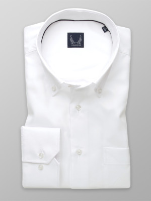 Biała klasyczna koszula w jodełkę