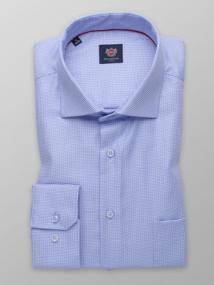 Błękitna klasyczna koszula w drobny wzór