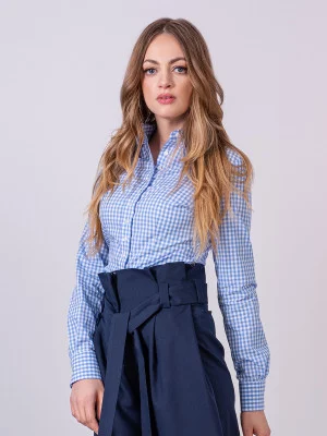 Bluzka w niebieską kratkę gingham