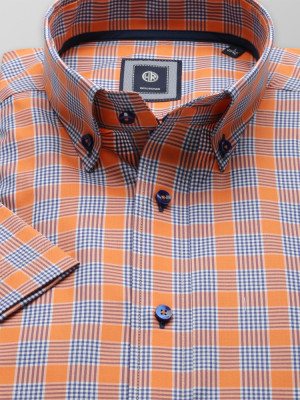 Taliowana pomarańczowa koszula w kratkę
