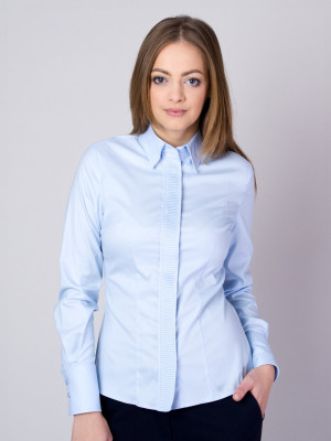 Błękitna bluzka z plisowaniem