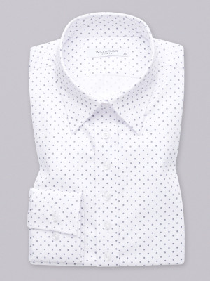 Biała bluzka w kontrastowe kropki