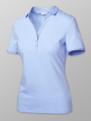 Błękitna koszulka polo z kontrastami