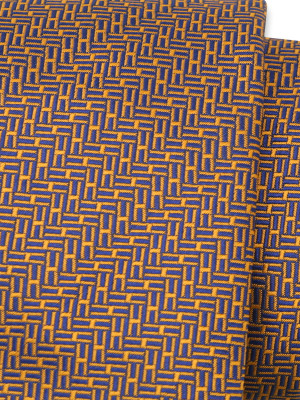 Granatowo-żółty krawat