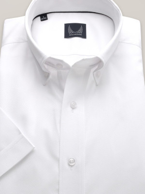 Biała klasyczna koszula w delikatny prążek