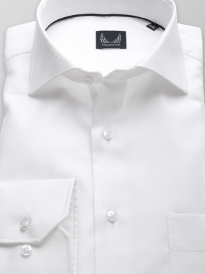 Biała klasyczna koszula w delikatny prążek