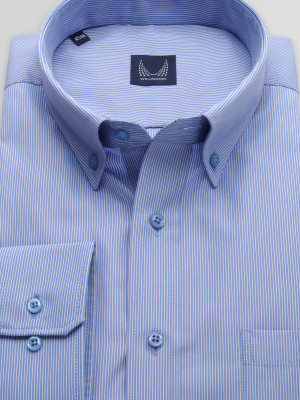 Niebieska klasyczna koszula w paski