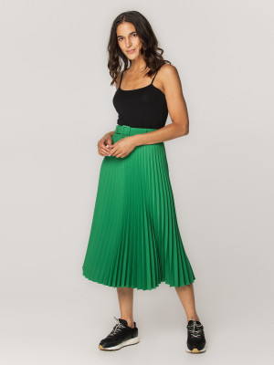 Zielona spódnica plisowana