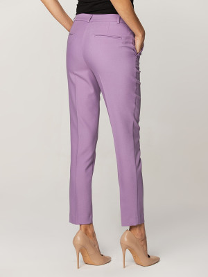 Jasnofioletowe spodnie garniturowe typu Long Size