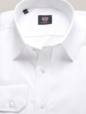 Biała taliowana koszula z kołnierzykiem KENT