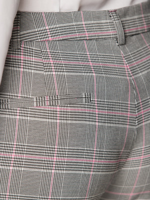 Spodnie garniturowe w czarno-białą kratkę Księcia Walii