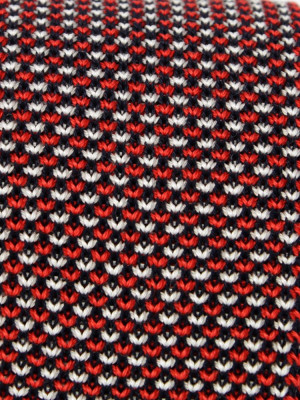 Czerwono-czarny tkany krawat