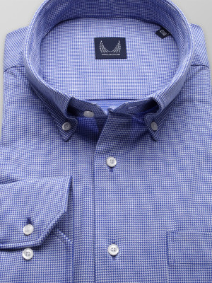Niebieska klasyczna koszula w pepitkę