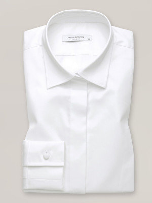 Klasyczna biała bluzka z krytą plisą